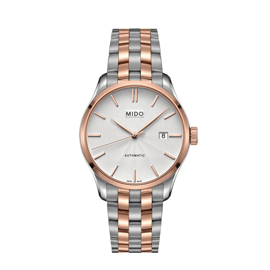 Mido Belluna Automatic 40mm Silver Dial Rose-gold PVD