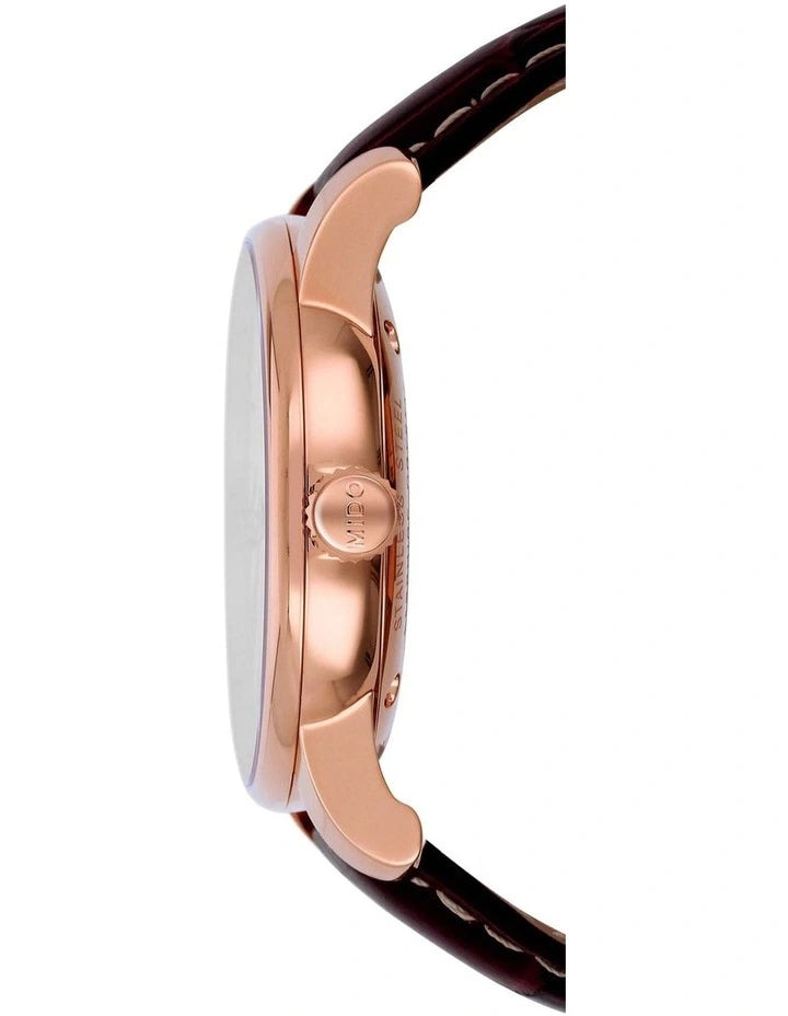 Mido Baroncelli Automatic 38mm Silver Dial Brown Leather Strap