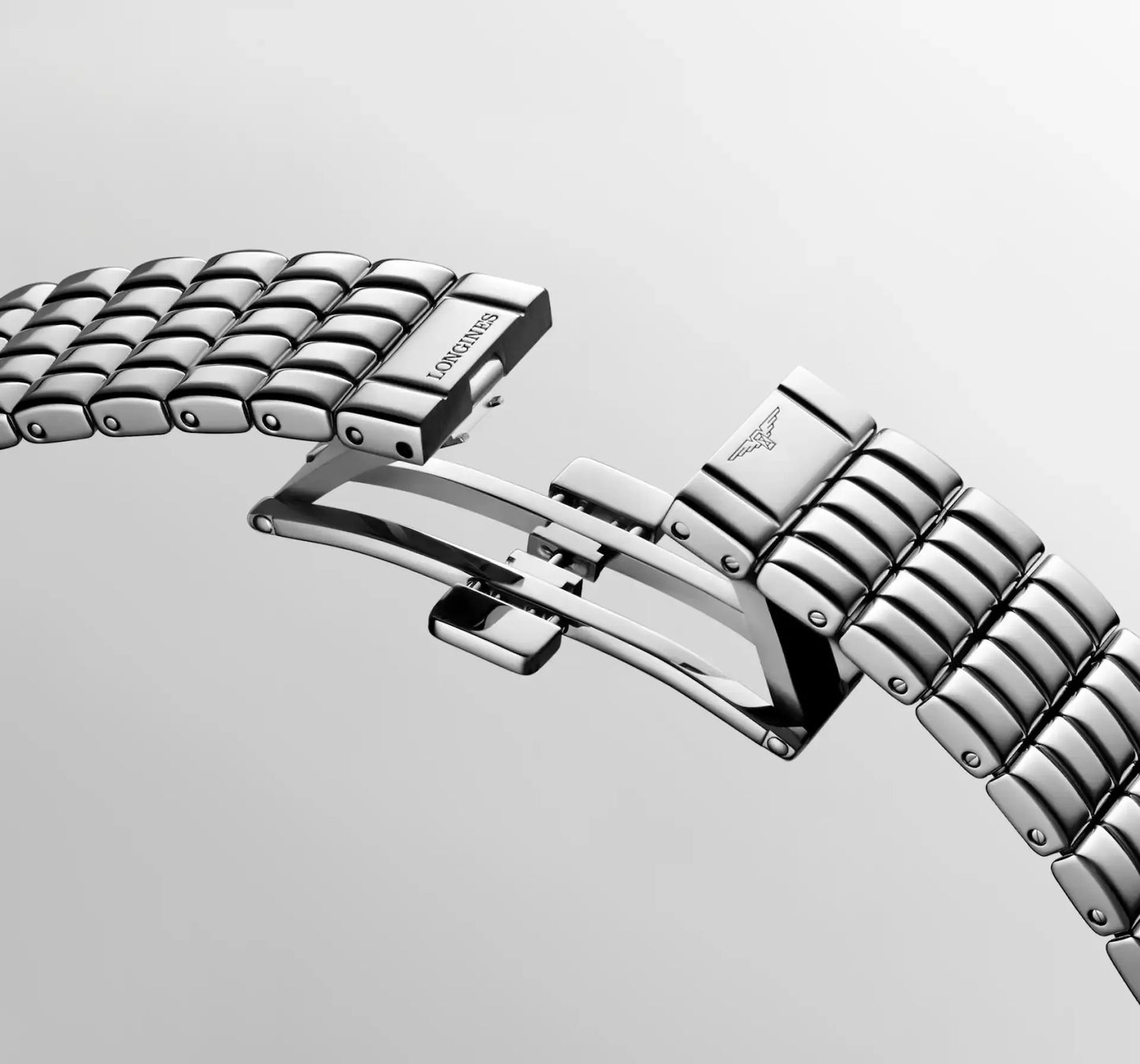Longines Mini DolceVita Quartz 21.50 X 29.00mm, Silver Dial with Diamond Bezel, Stainless Steel