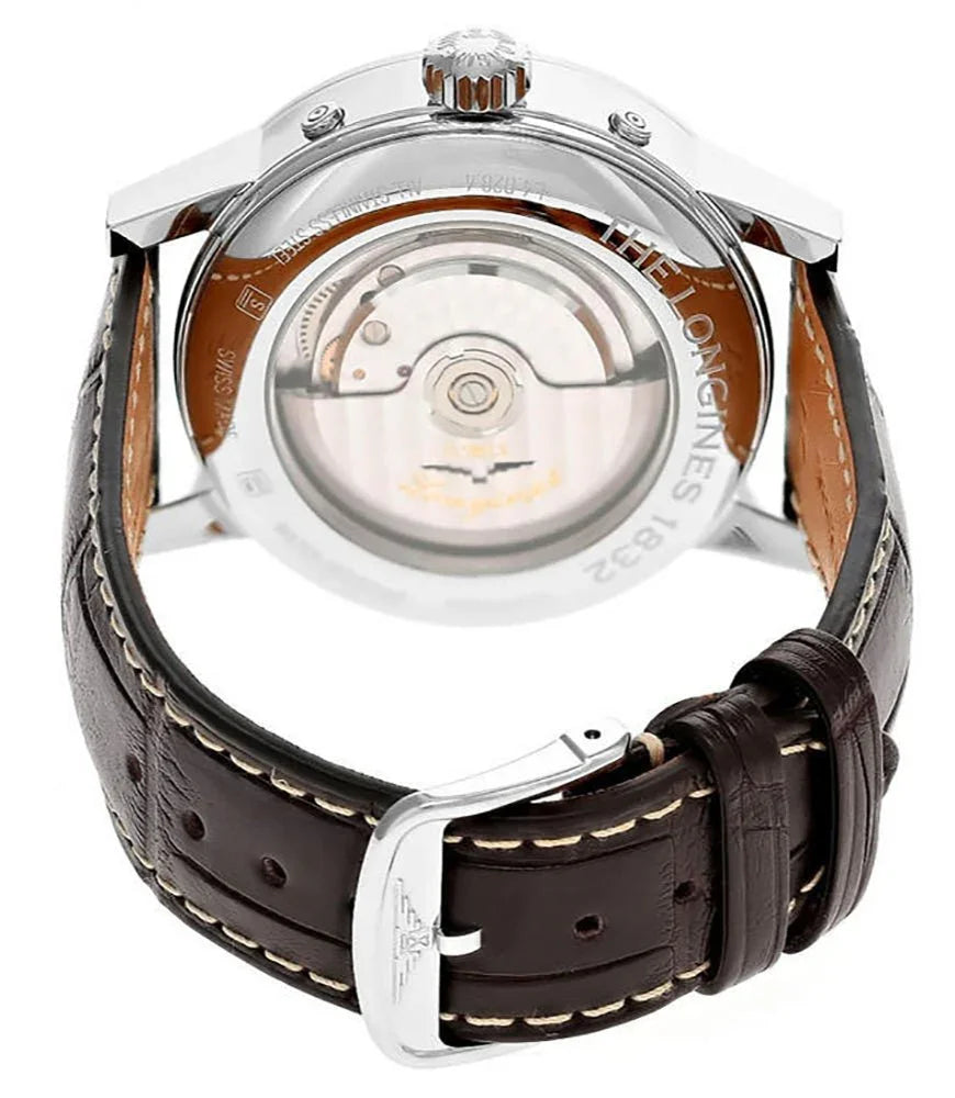 Longines 1832 Retrograde Moonphase Automatic 42mm, Brown Leather Strap