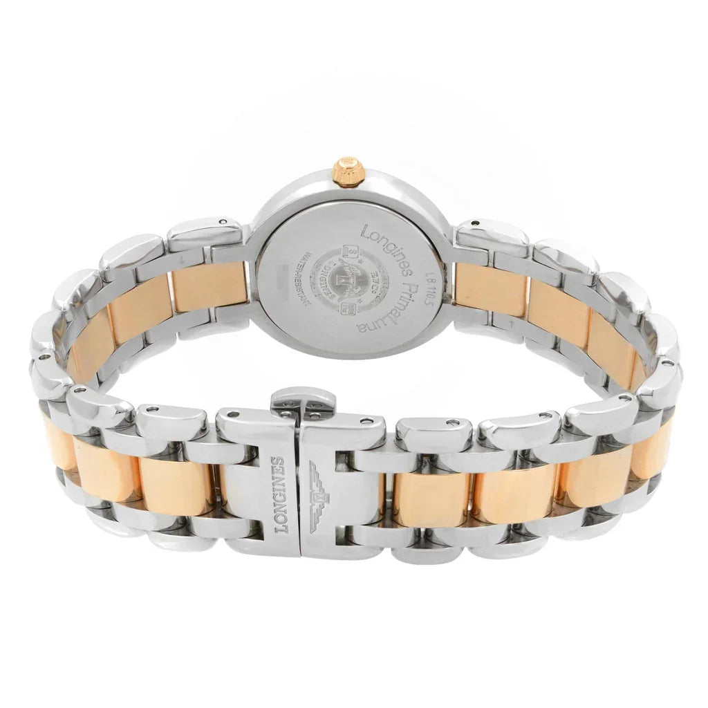 Longines PrimaLuna Quartz 26.50mm, Mother-of-Pearl Dial, Stainless Steel and 18 Karat Pink Gold