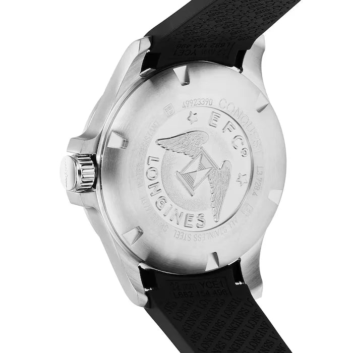 Longines Conquest VHP Quartz 43mm, Stainless Steel, Silver Dial and Black Rubber Strap