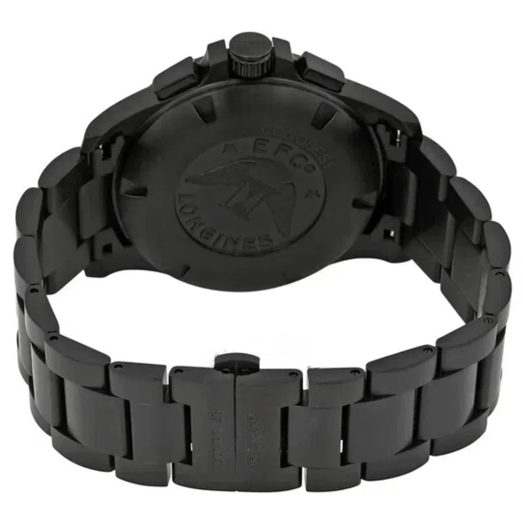 Longines Conquest VHP Chronograph Quartz 44mm, Black Dial and PVD Coated Stainless Steel