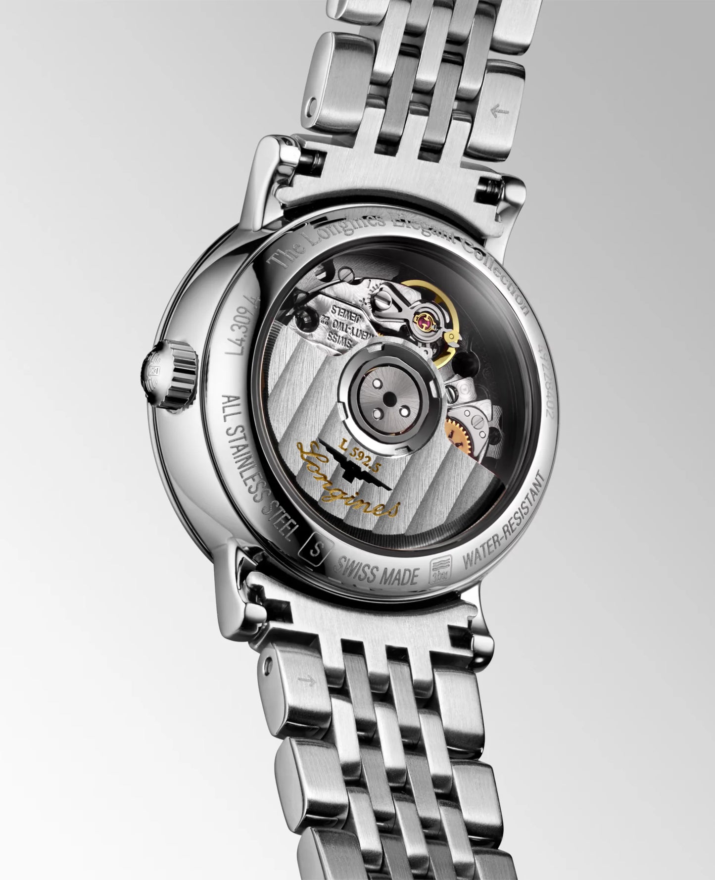 Longines Elegant Collection Automatic 25.50mm, Striped Silver Dial, Stainless Steel
