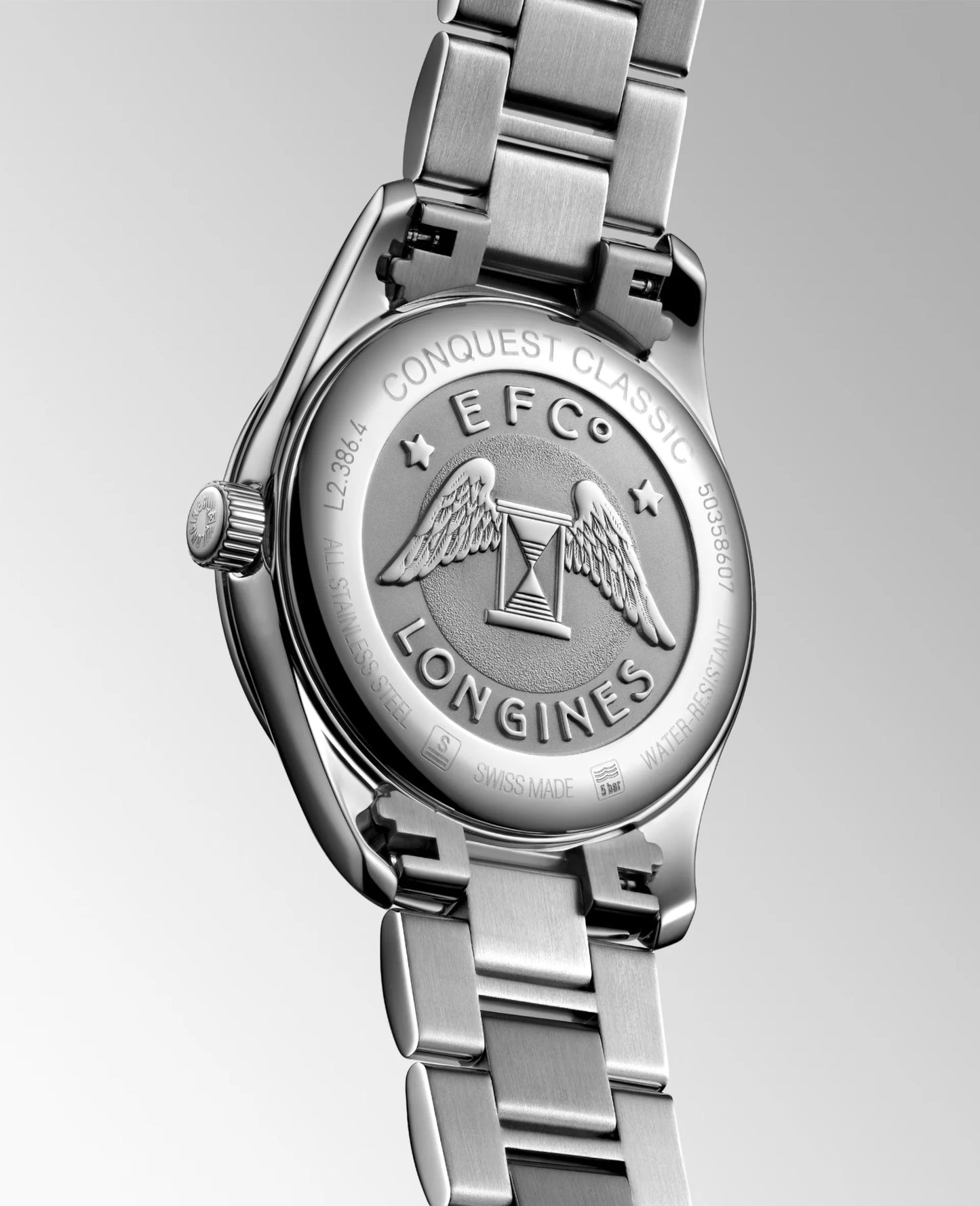 Longines Conquest Classic Quartz 34mm, Black Mother-of-Pearl Dial, Stainless Steel