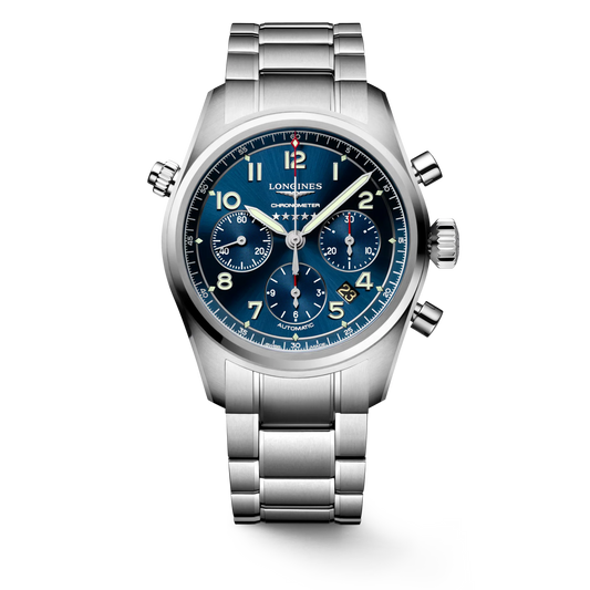 Longines Spirit Chronograph Automatic COSC 42mm, Blue Dial, Stainless Steel
