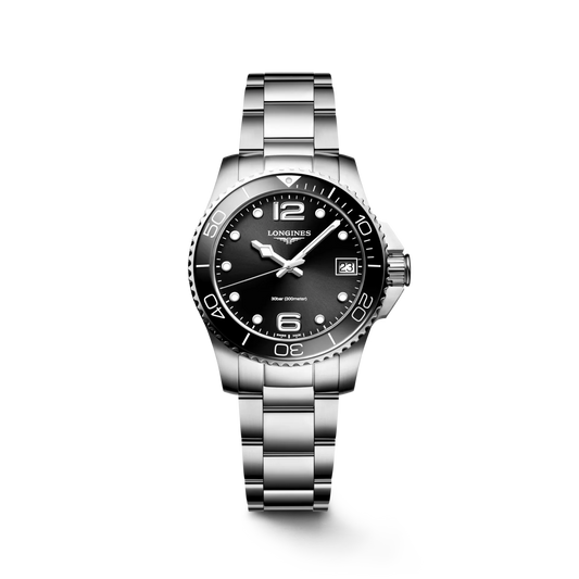 Longines HydroConquest Quartz 32mm, Black dial, Stainless Steel