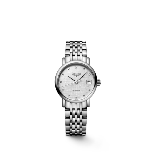Longines Elegant Collection Automatic 25.50mm, Striped Silver Dial, Stainless Steel