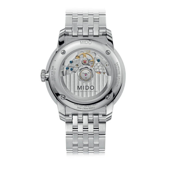 Mido Baroncelli Smiling Moon 39mm Automatic Moonphase White Dial Stainless Steel Bracelet