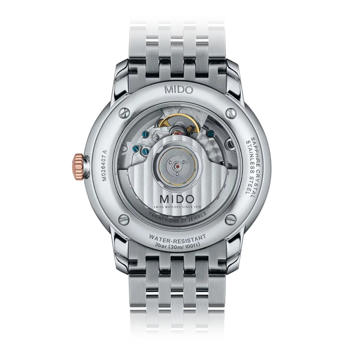 Mido Baroncelli Heritage Automatic 39mm White Dial Rose-gold PVD