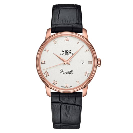 Mido Baroncelli Heritage Automatic 39mm White Dial Rose-gold PVD