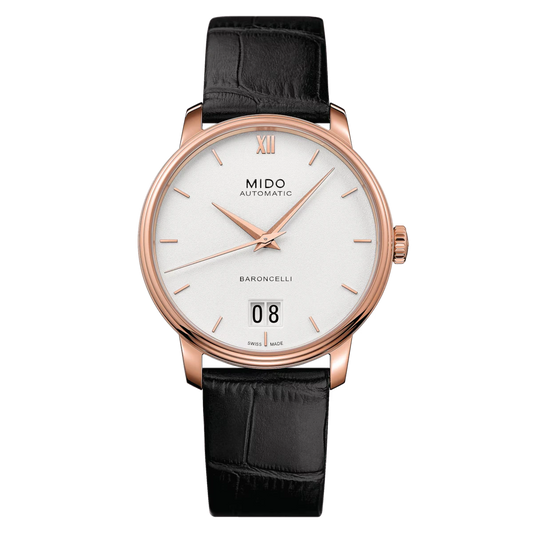 Mido Baroncelli Big Date 40mm Automatic White Dial Rose Gold PVD