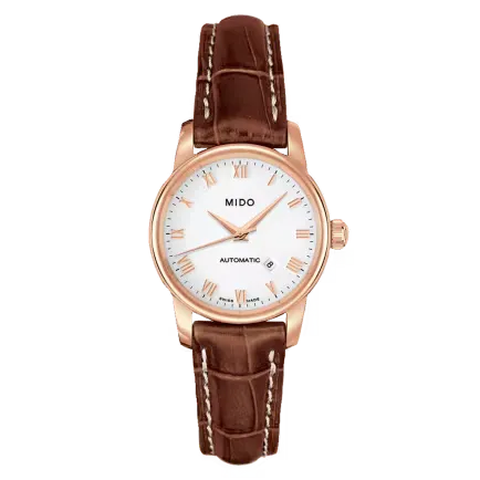 Mido Baroncelli Automatic 29mm White Dial Rose-gold PVD