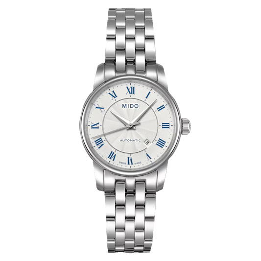 Mido Baroncelli Automatic 29mm Silver Dial Blue Roman Ladies