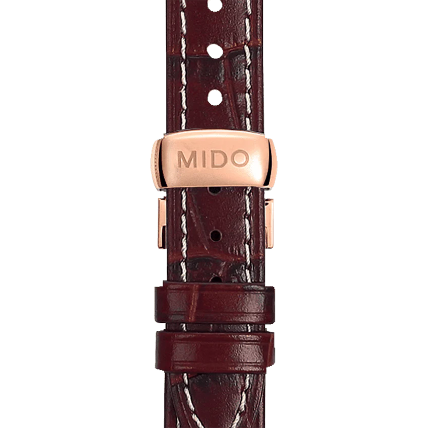 Mido Baroncelli Automatic 29mm White Dial Rose-gold PVD