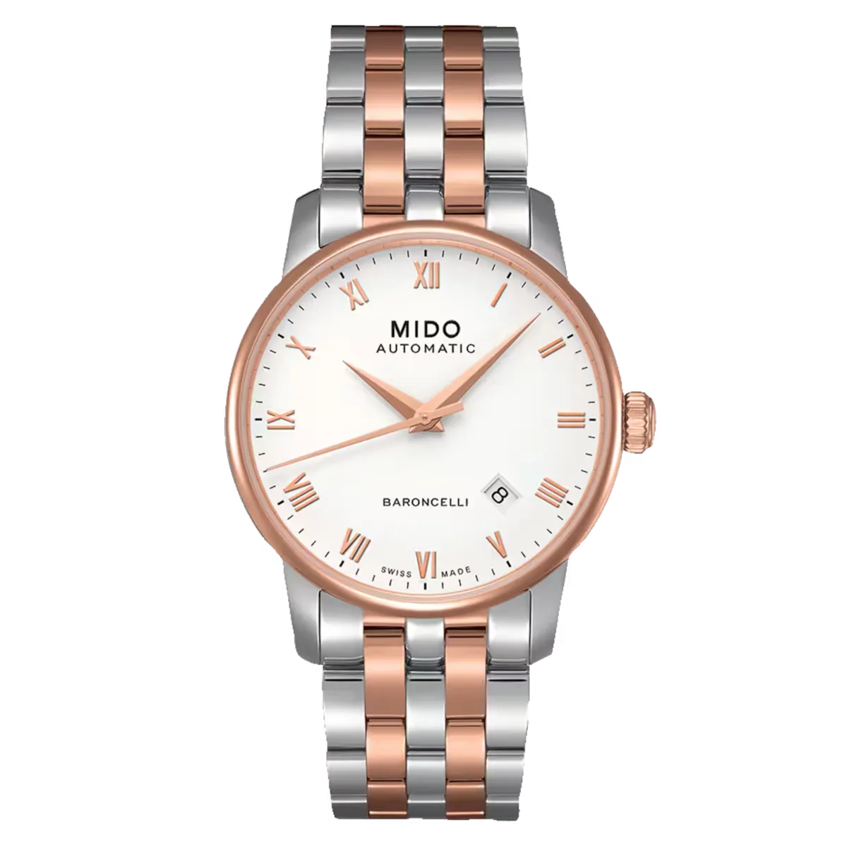 Mido Baroncelli Automatic 38mm White Dial Rose-gold PVD