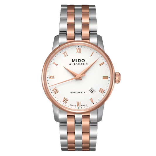 Mido Baroncelli Automatic 38mm White Dial Rose-gold PVD