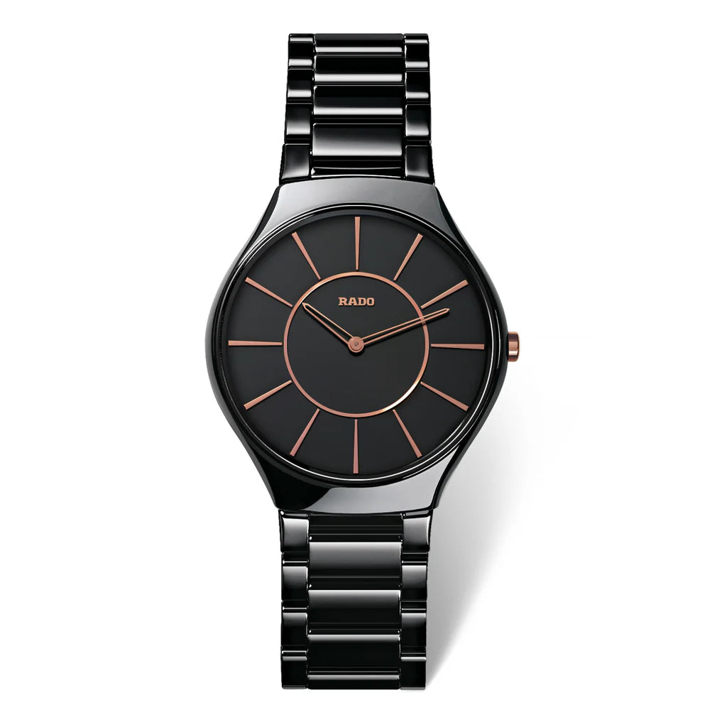 Rado True Thinline Quartz 39mm Black Ceramic