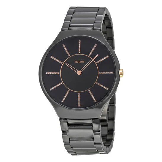 Rado True Thinline Quartz 38.5mm Black Ceramic