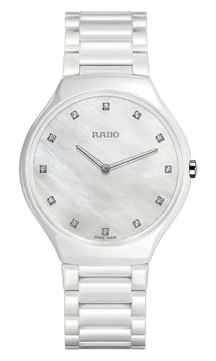 Rado True Thinline Diamonds Quartz 39mm White mother-of-pearl Dial