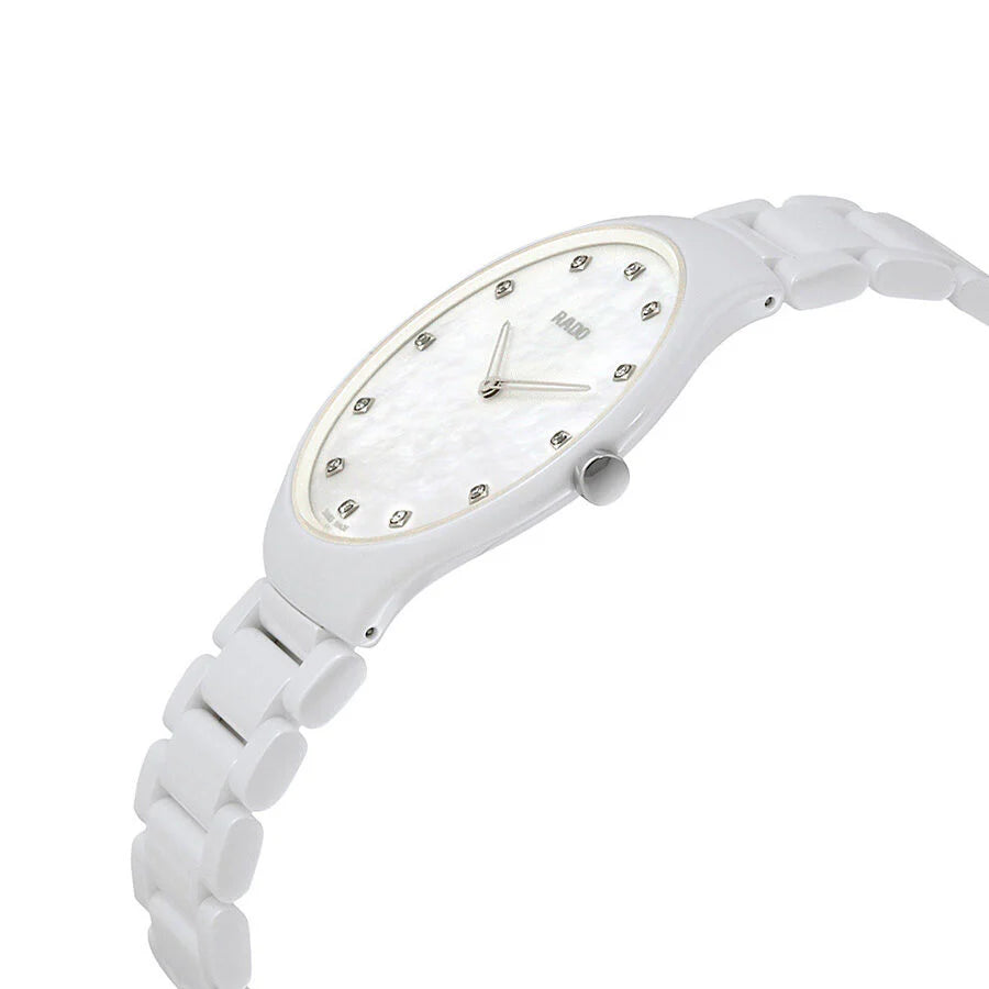 Rado True Thinline Diamonds Quartz 39mm White mother-of-pearl Dial