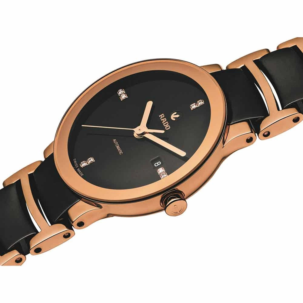 Rado Centrix Diamonds Automatic 28mm Rose-gold PVD and Black Ceramic
