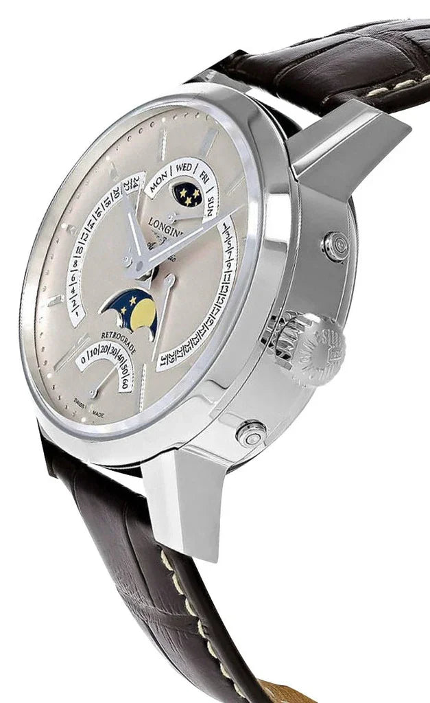 Longines 1832 Retrograde Moonphase Automatic 42mm, Brown Leather Strap