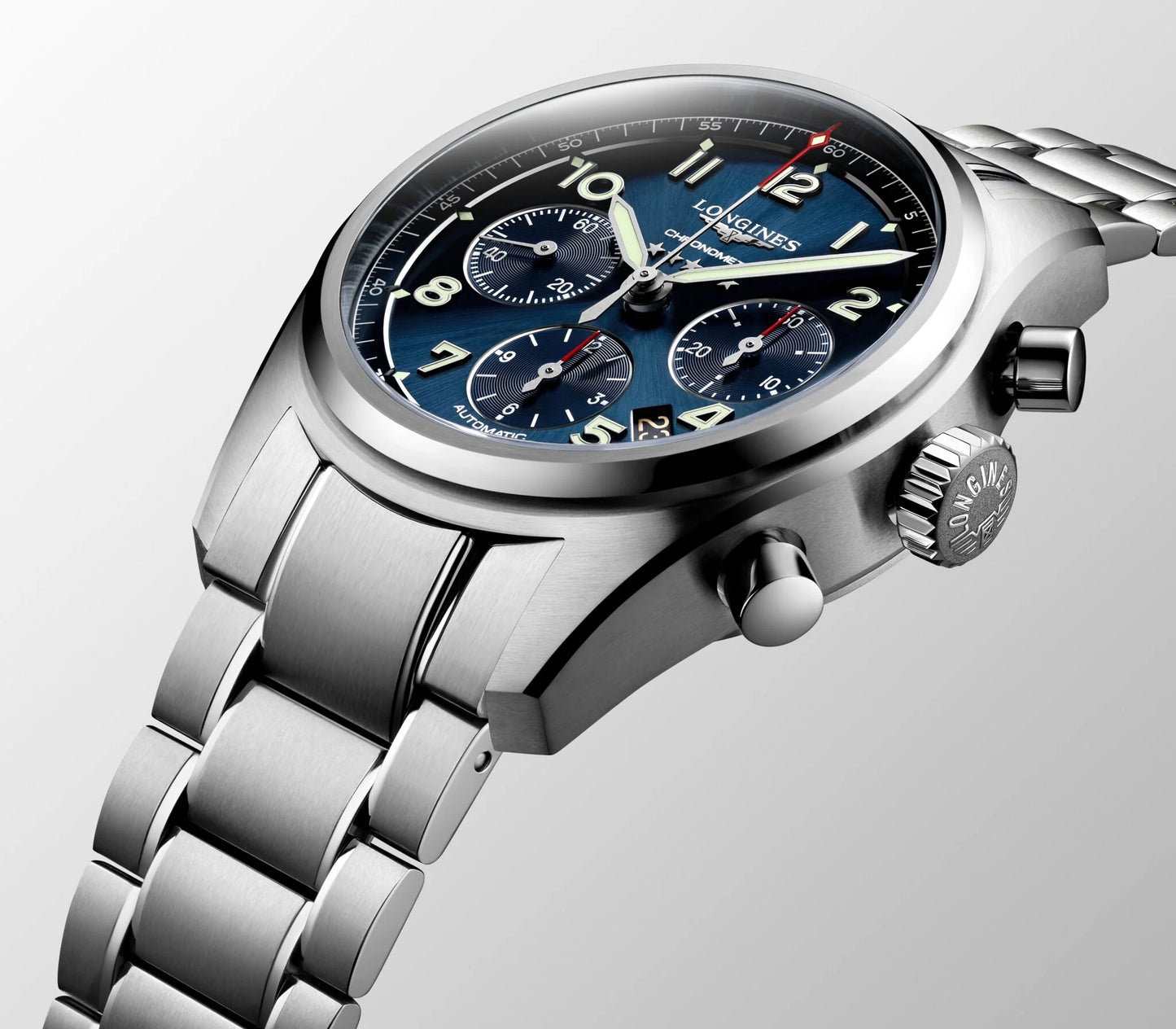 Longines Spirit Chronograph Automatic COSC 42mm, Blue Dial, Stainless Steel