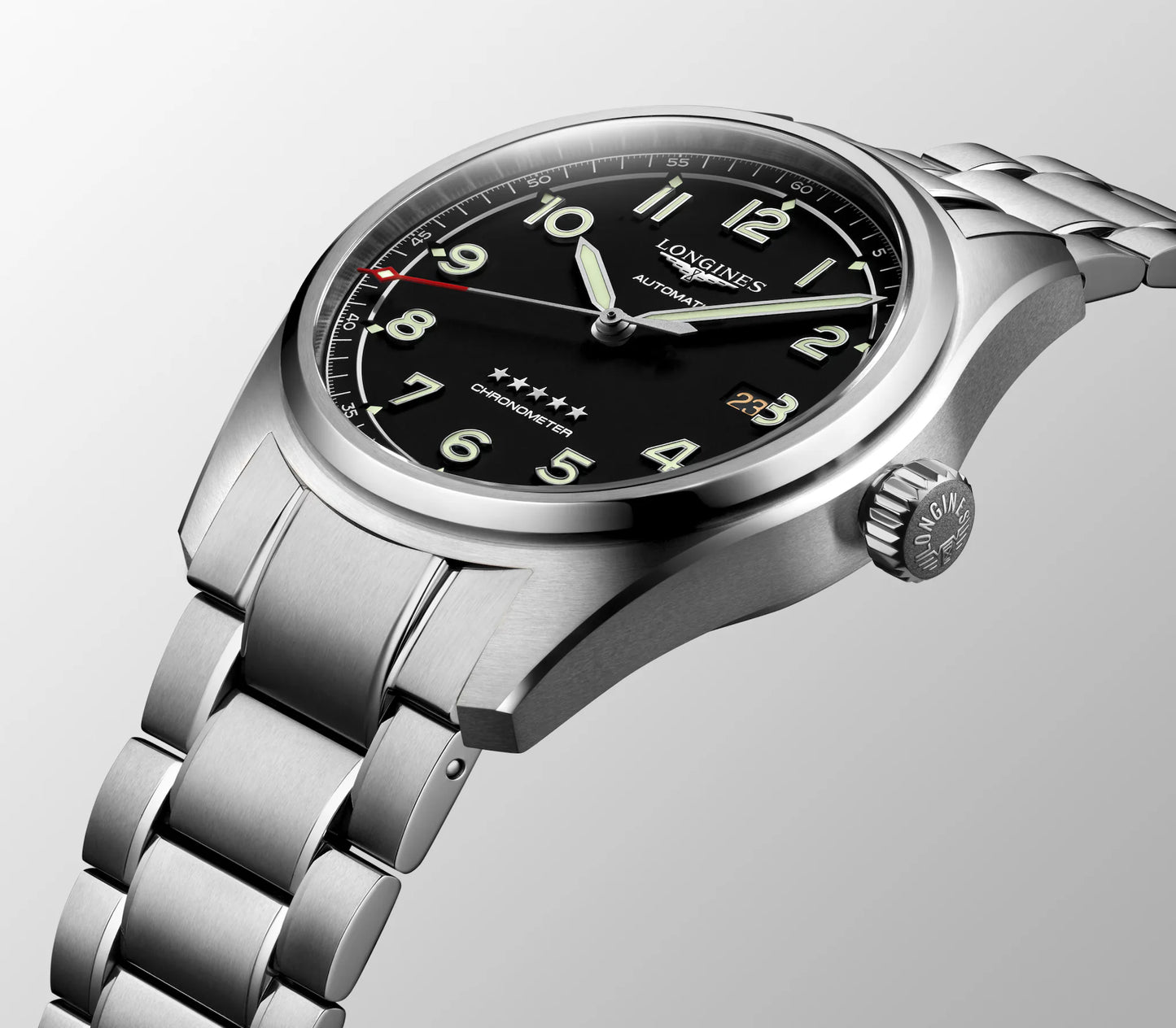 Longines Spirit Automatic COSC 42mm, Black Dial, Stainless Steel