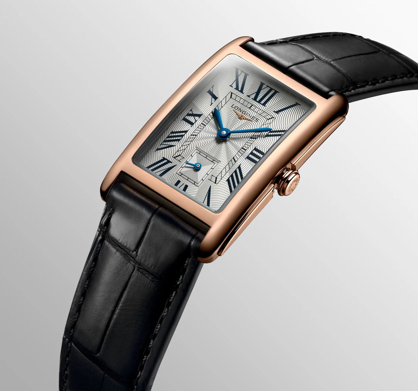 Longines DolceVita Quartz 23.30 X 37.00m, Silver Dial, 18 Karat Pink Gold