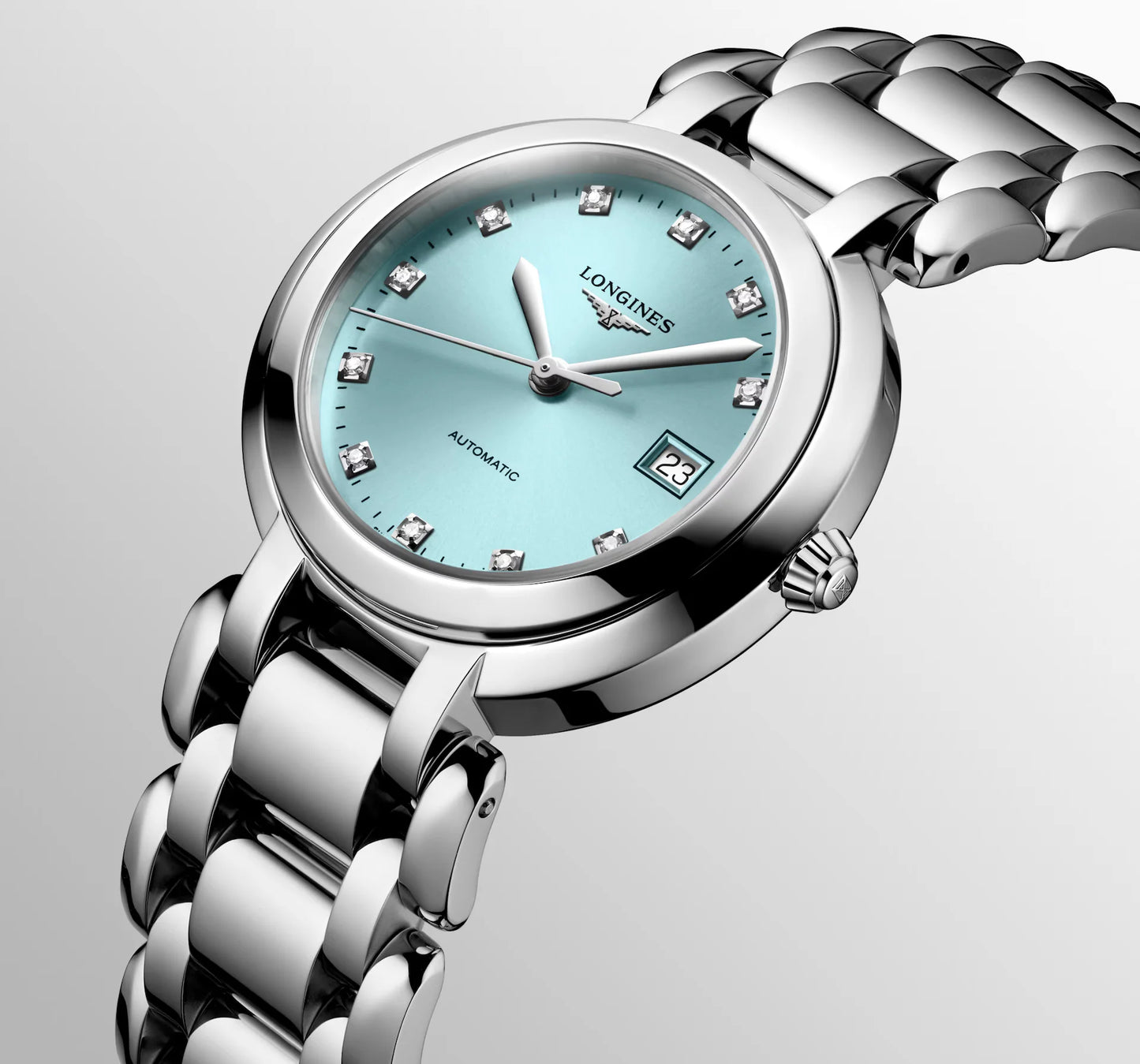Longines PrimaLuna Automatic 30mm, Sunray Blue Dial, Stainless Steel