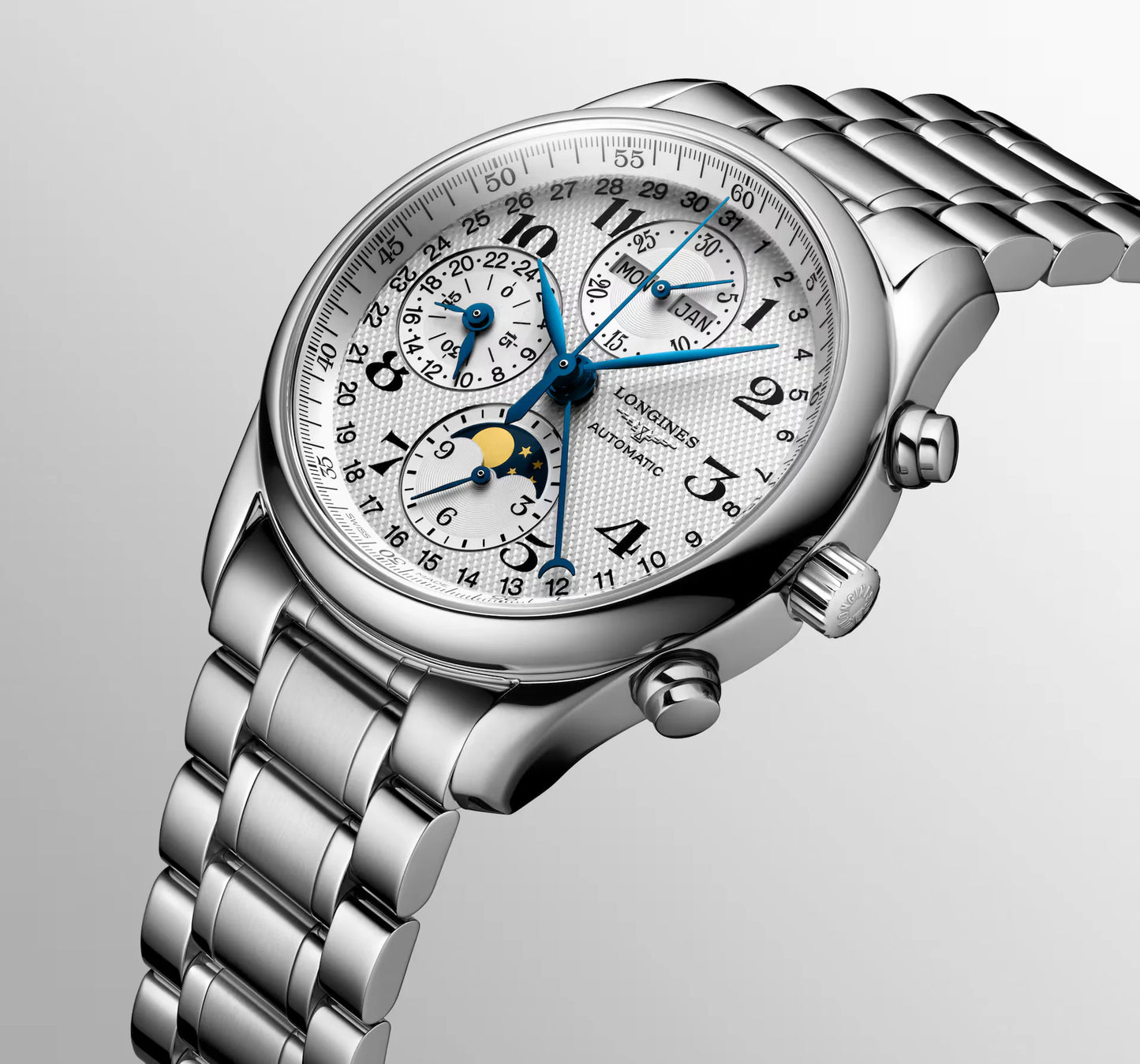 Longines Master Collection Chronograph Moonphase Automatic 40mm, Stainless Steel