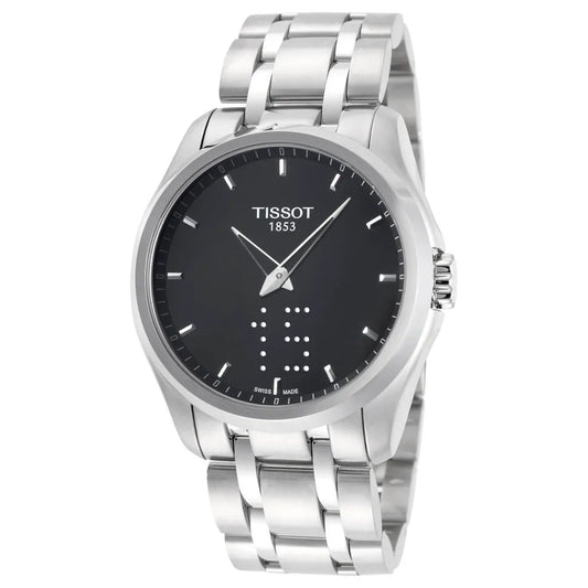 Tissot Couturier Quartz Black Dial Stainless Steel Bracelet 39mm