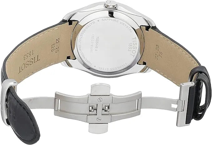 Tissot Couturier Quartz Black Dial Leather Strap 39mm