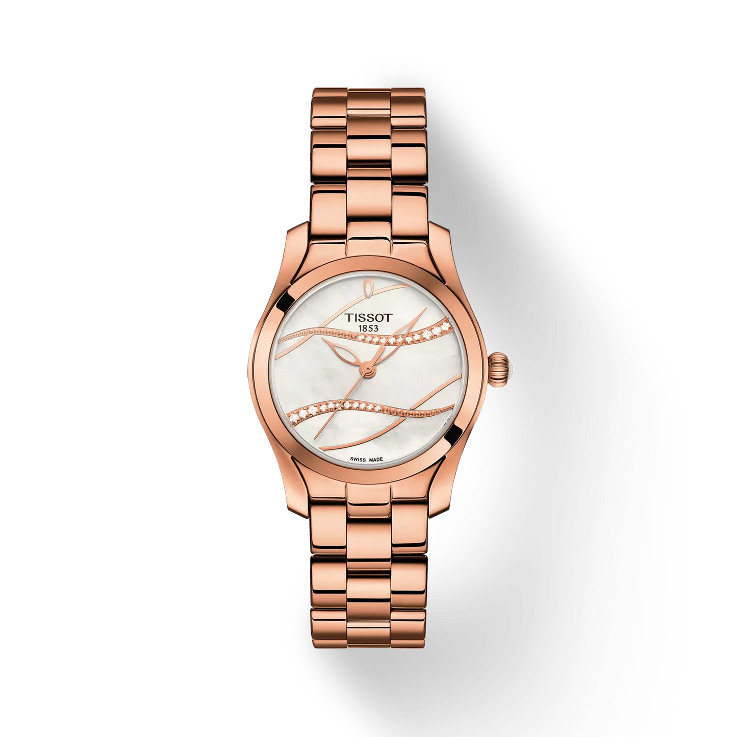 Tissot T-Wave Lady Quartz 30mm Rose Gold PVD