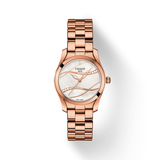 Tissot T-Wave Lady Quartz 30mm Rose Gold PVD
