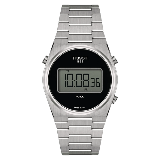 Tissot PRX 35mm Digital Display Battery Operated Black Stainless steel Timepiece.  T137.263.11.050.00 - Front Image