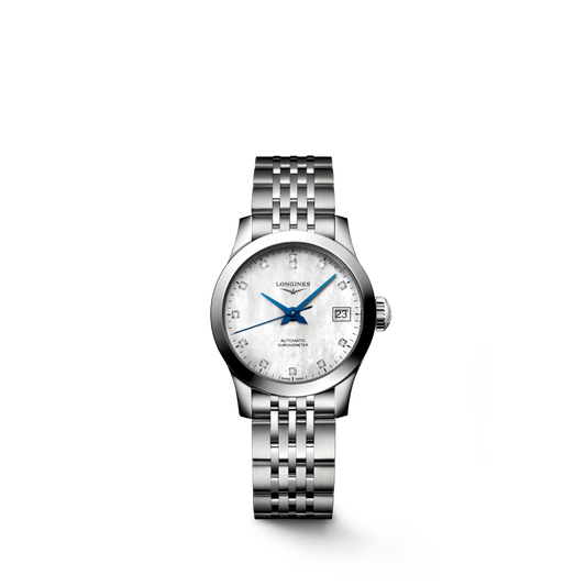 Longines Record Automatic 26mm, Stainless Steel, Mother-of-Pearl Dial