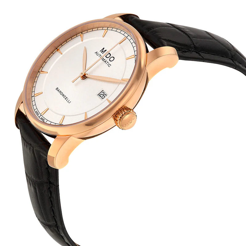 Mido Baroncelli Automatic 38mm Silver Dial Rose-gold PVD