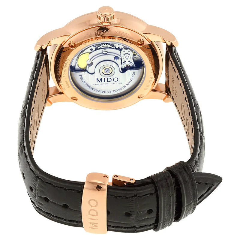 Mido Baroncelli Automatic 38mm Silver Dial Rose-gold PVD