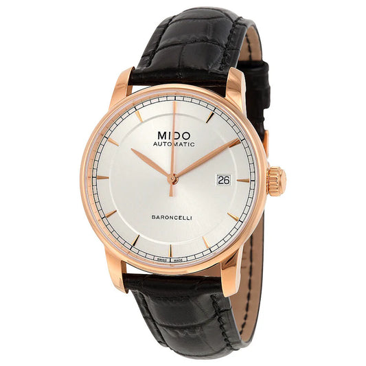 Mido Baroncelli Automatic 38mm Silver Dial Rose-gold PVD