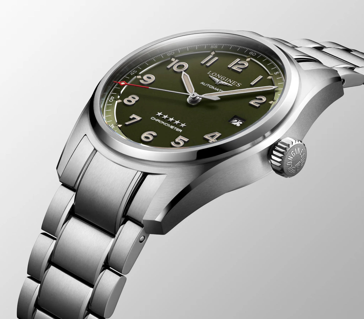 Longines Spirit Automatic COSC 40mm, Green Dial, Stainless Steel