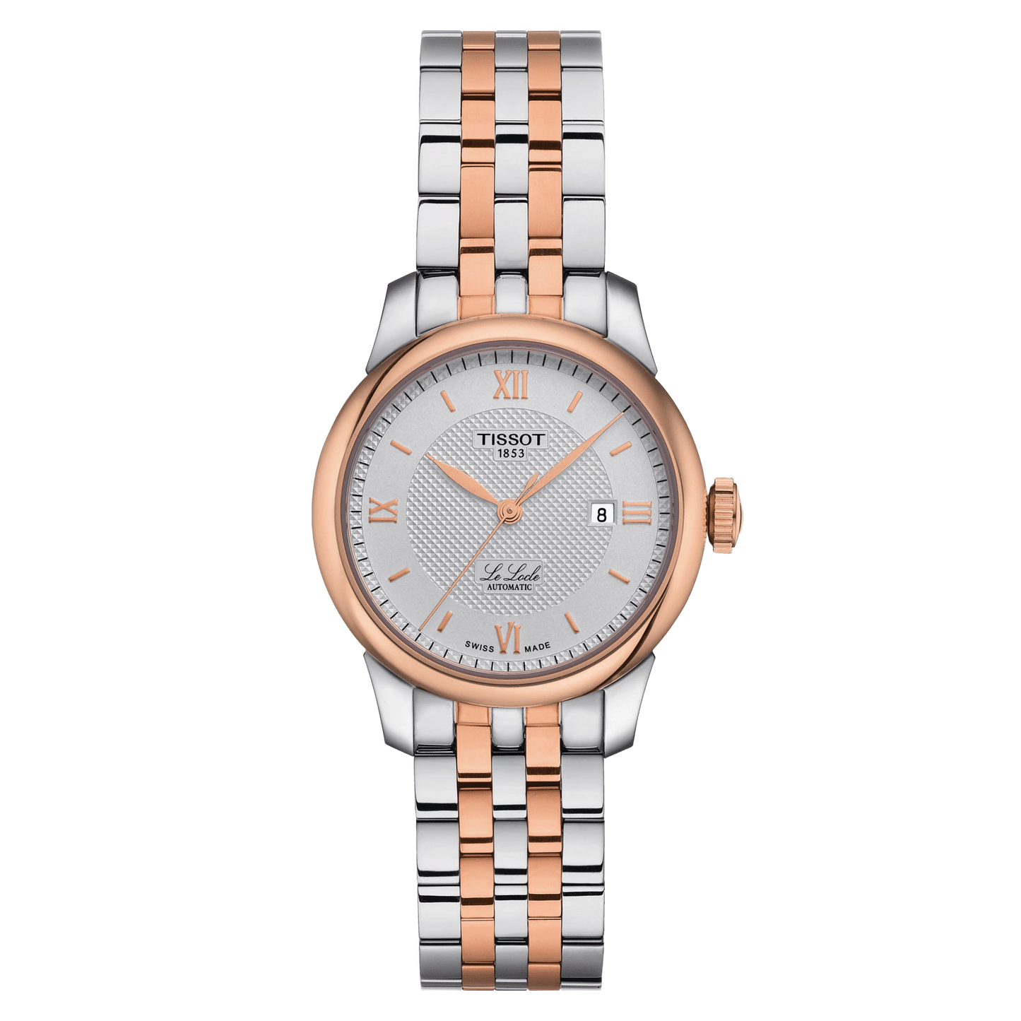 T006.207.22.038.00 Tissot Le Locle Stainless Steel and Rose Gold PVD watch front