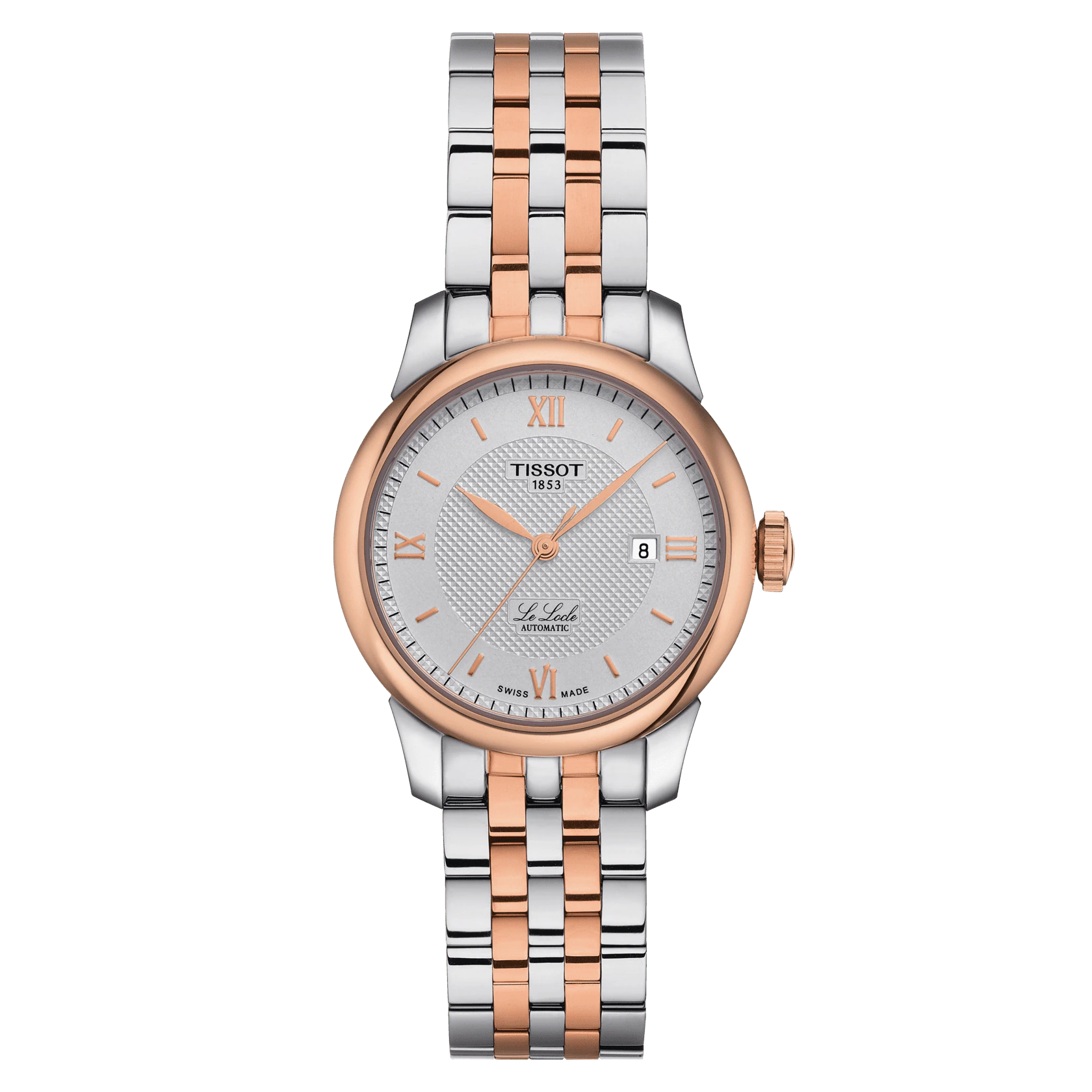 T006.207.22.038.00 Tissot Le Locle Stainless Steel and Rose Gold PVD watch front