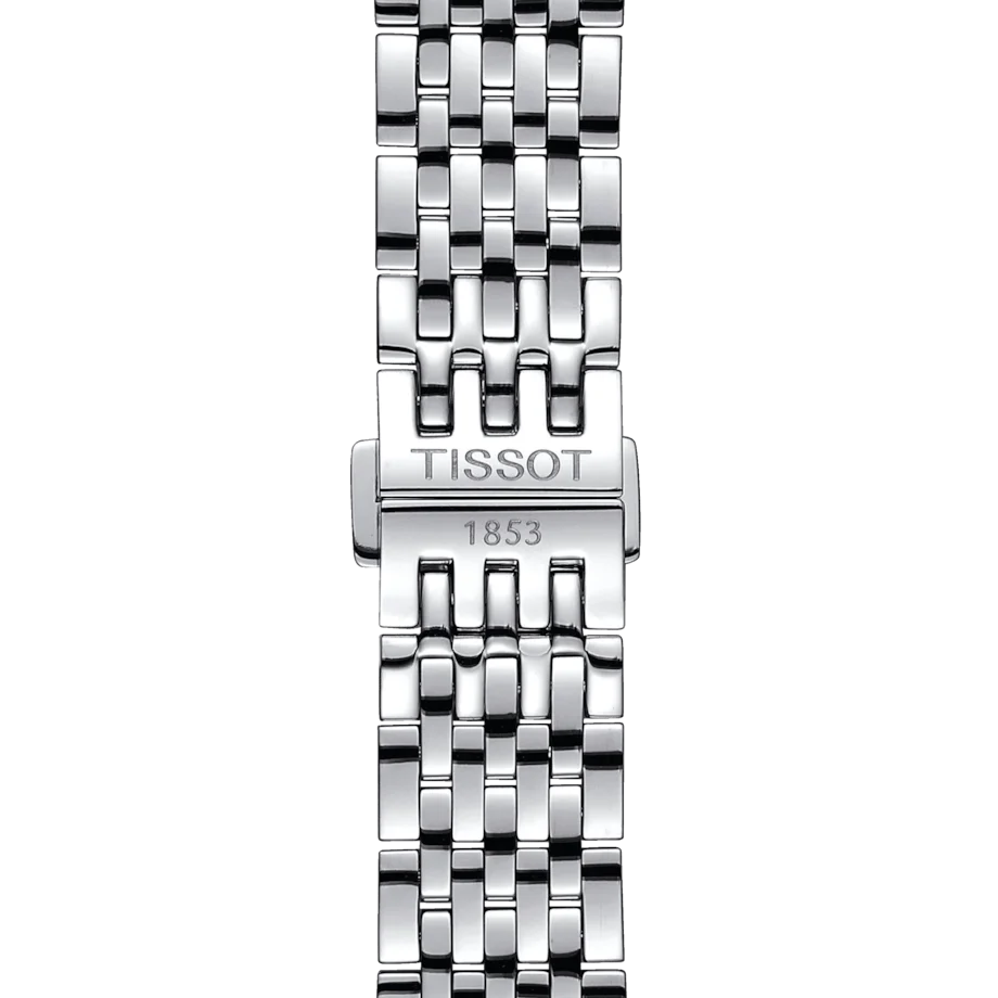 Tissot Le Locle Powermatic 80 Gents Automatic Black Dial watch with Roman numeral indexes. Date function at 3 o'clock position. Stainless steel case and bracelet.  T006.407.11.053.00 - Bracelet and Buckle Image