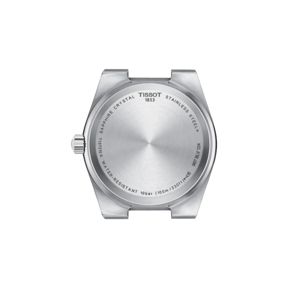 Tissot PRX 35mm Green Ladies Quartz or Battery operated swiss watch T1372101109100. Case back.