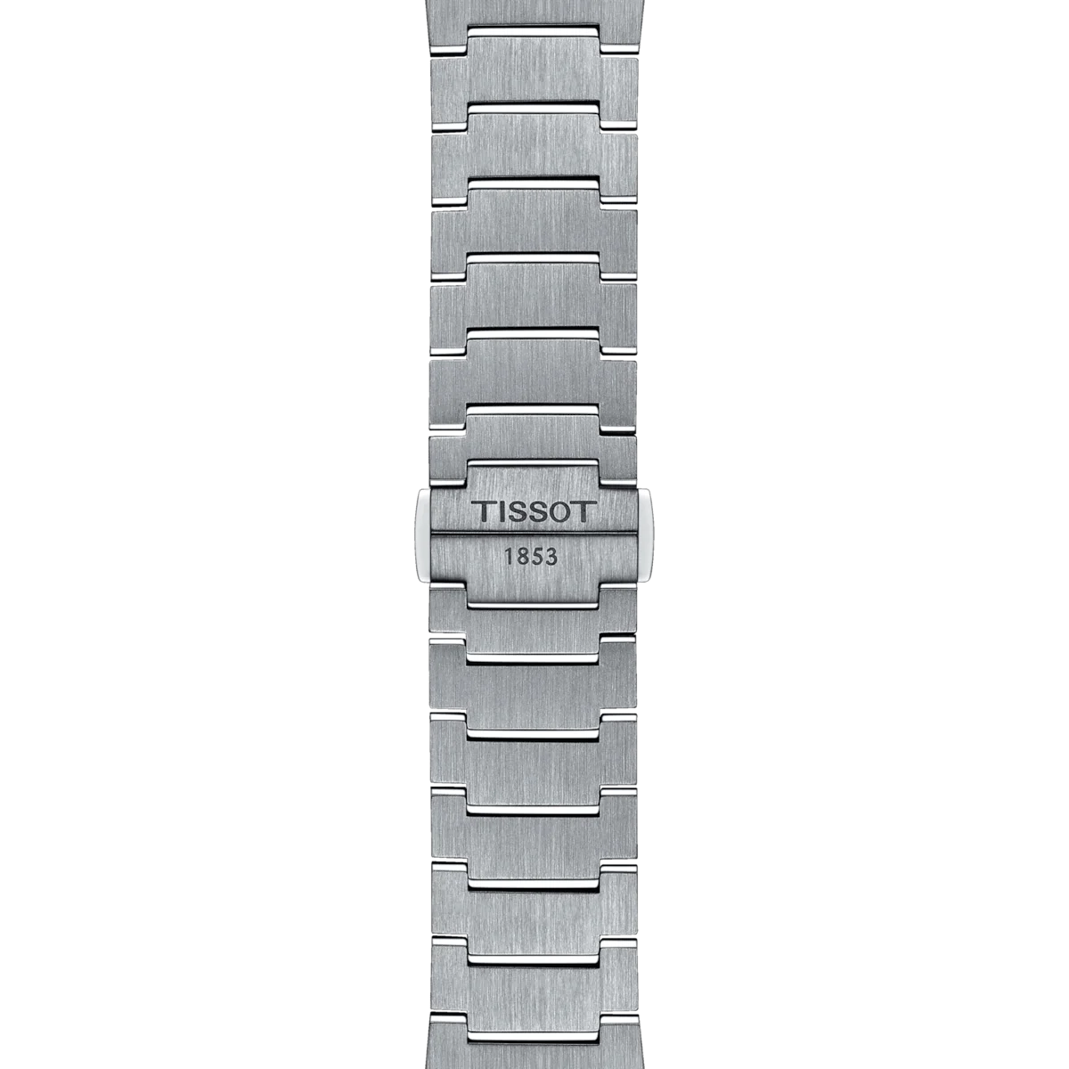 Tissot PRX Quartz T1344101103100 Silver Stainless Steel Rose Gold Index Batons with date function at 3 o'clock function. Bracelet Image.